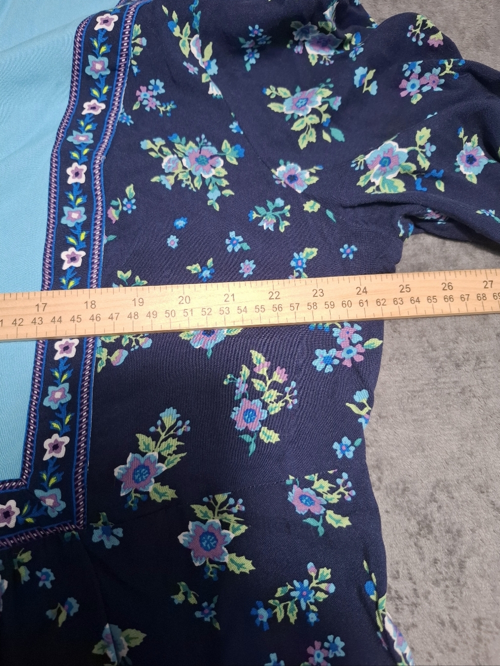 Woman Within Top Womens Size 1X 22/24 Button-Front Mixed Print Cottagecore Tunic - Picture 9 of 11